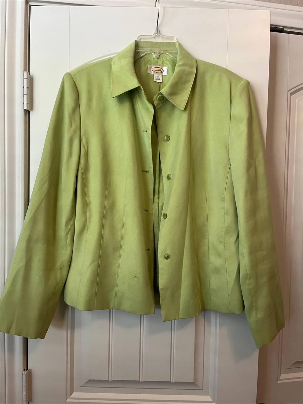 Talbots Light Green Tailored Button-Front Jacket - Picture 1 of 10